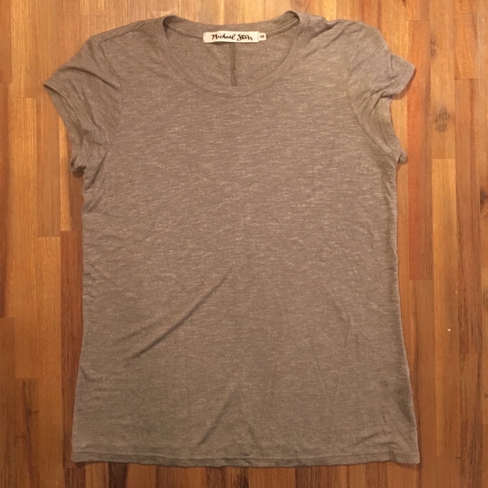 Michael Stars OS tee, gray/green color